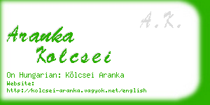 aranka kolcsei business card